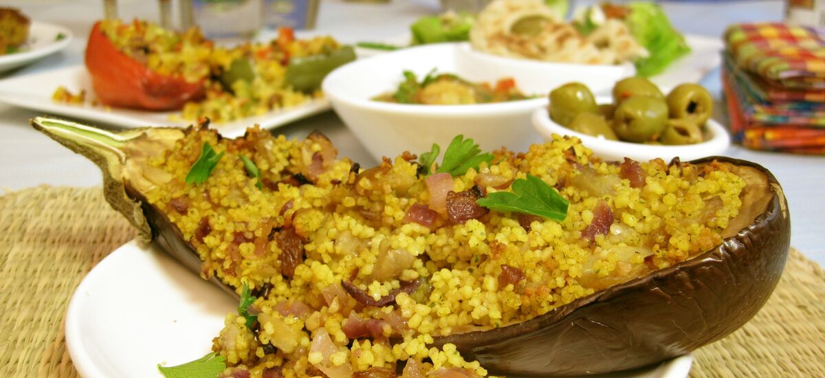 Aubergines farcies avec Couscous marocain ChefsproVeggie